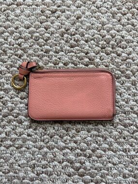 Chloe Grained Calfskin Alphabet Zip Card Holder